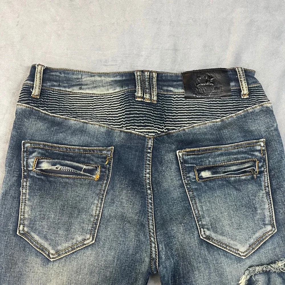 Damati Distressed Jeans‎ Moto Style Biker Men's Size 30x32